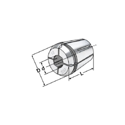 Collet with cooling channels along the bore Dimensions